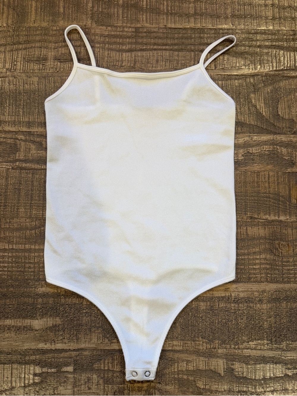 Express Ribbed Thin Strap Bodysuit Sz S/M